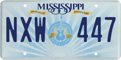 MS license plate NXW447