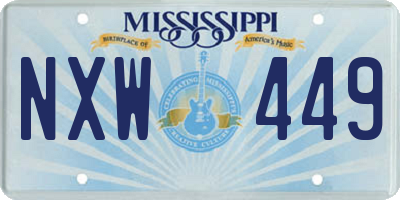MS license plate NXW449