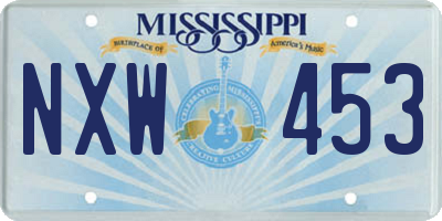 MS license plate NXW453