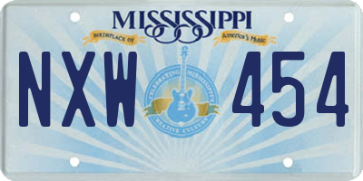 MS license plate NXW454