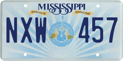 MS license plate NXW457