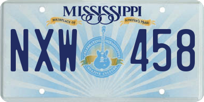 MS license plate NXW458