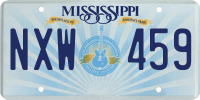 MS license plate NXW459