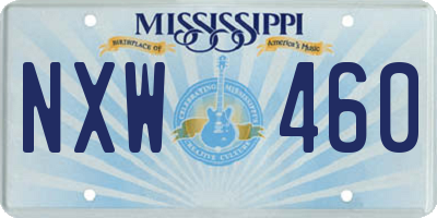 MS license plate NXW460