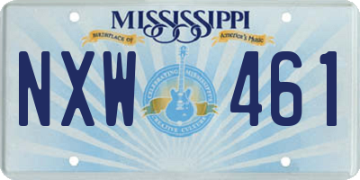 MS license plate NXW461