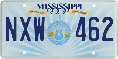 MS license plate NXW462