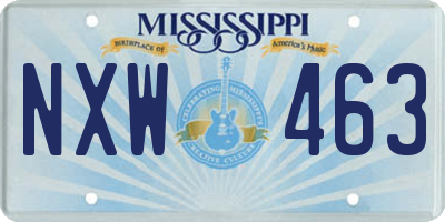 MS license plate NXW463