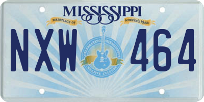MS license plate NXW464
