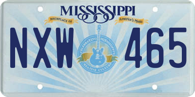 MS license plate NXW465