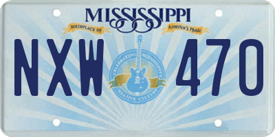 MS license plate NXW470
