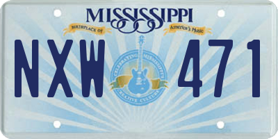 MS license plate NXW471