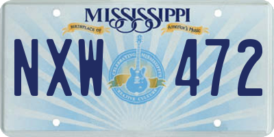 MS license plate NXW472