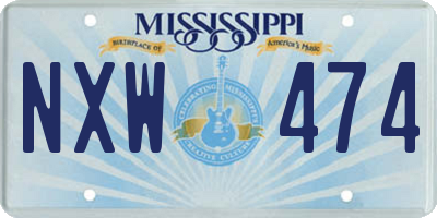 MS license plate NXW474
