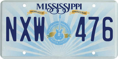 MS license plate NXW476