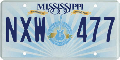MS license plate NXW477