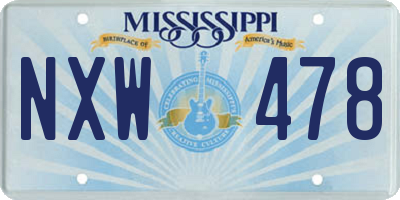 MS license plate NXW478