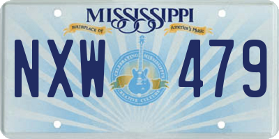 MS license plate NXW479