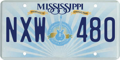 MS license plate NXW480