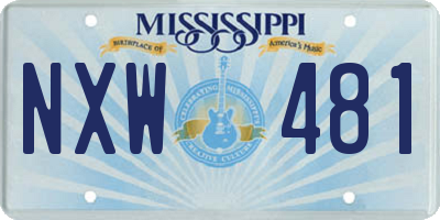 MS license plate NXW481