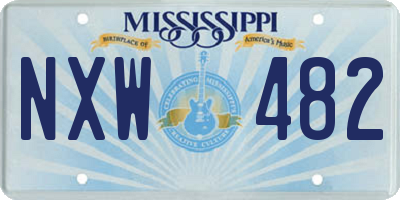 MS license plate NXW482