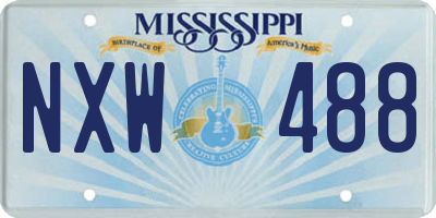 MS license plate NXW488