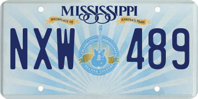 MS license plate NXW489