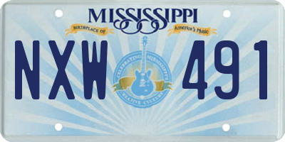 MS license plate NXW491