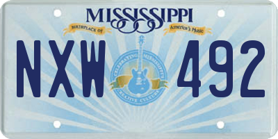 MS license plate NXW492