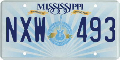 MS license plate NXW493