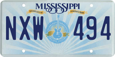 MS license plate NXW494