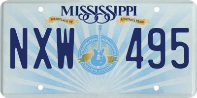 MS license plate NXW495