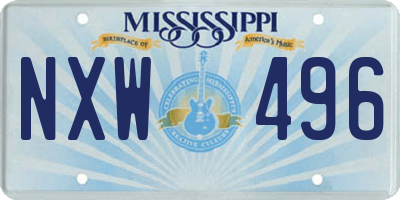 MS license plate NXW496