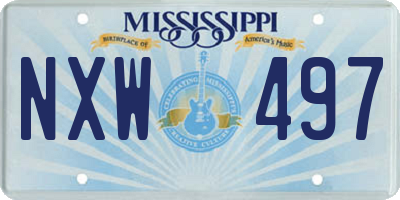 MS license plate NXW497
