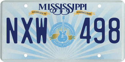 MS license plate NXW498