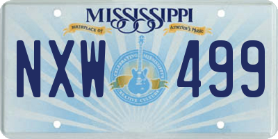 MS license plate NXW499