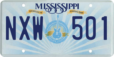 MS license plate NXW501