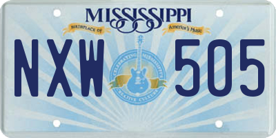 MS license plate NXW505