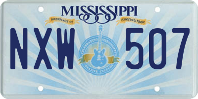 MS license plate NXW507