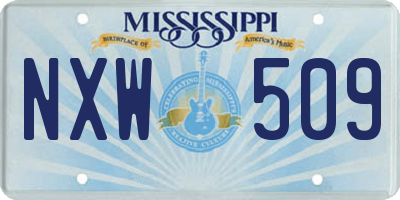 MS license plate NXW509