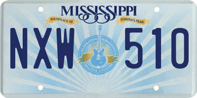 MS license plate NXW510