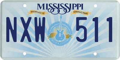 MS license plate NXW511
