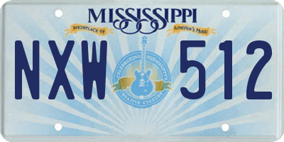 MS license plate NXW512