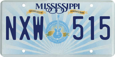 MS license plate NXW515