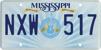 MS license plate NXW517