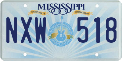 MS license plate NXW518