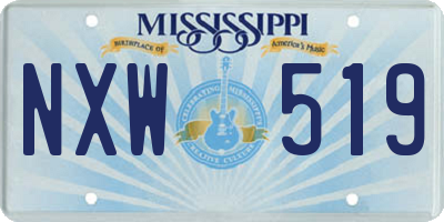 MS license plate NXW519