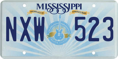 MS license plate NXW523