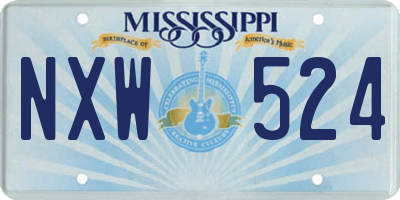 MS license plate NXW524
