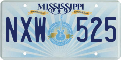 MS license plate NXW525
