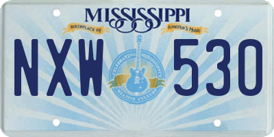 MS license plate NXW530